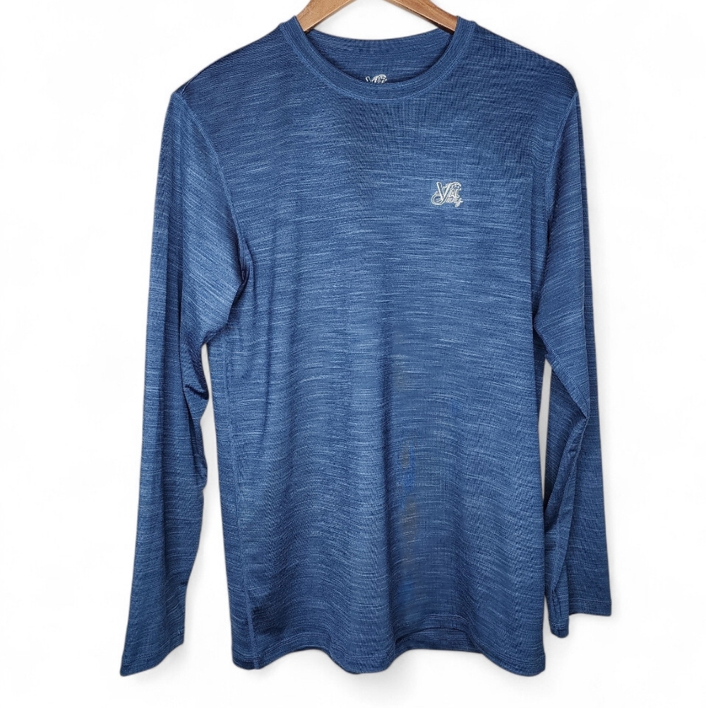 Val Surf Long Sleeve UPF 50+ Solar Tee In Heather Blue Size S